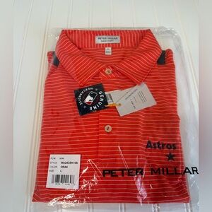 Peter Millar Summer Comfort Mens Large Golf Polo Houston Astros Orange NEW 1534